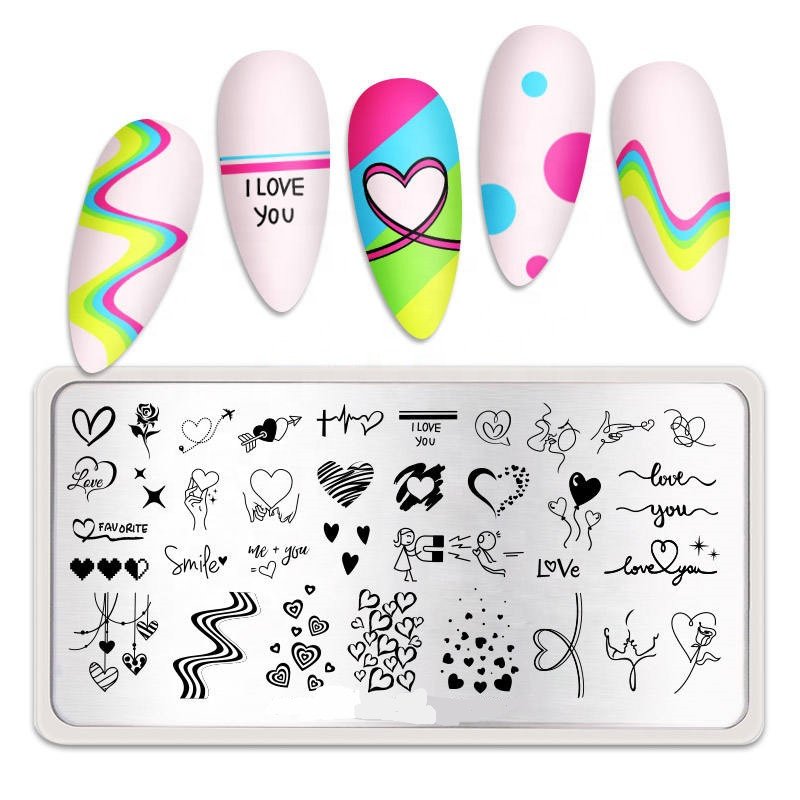 Stainless Steel Nail Tray Stamp Template Fruit Printing Make Your Nail Tool for Manicure Art Customized Template