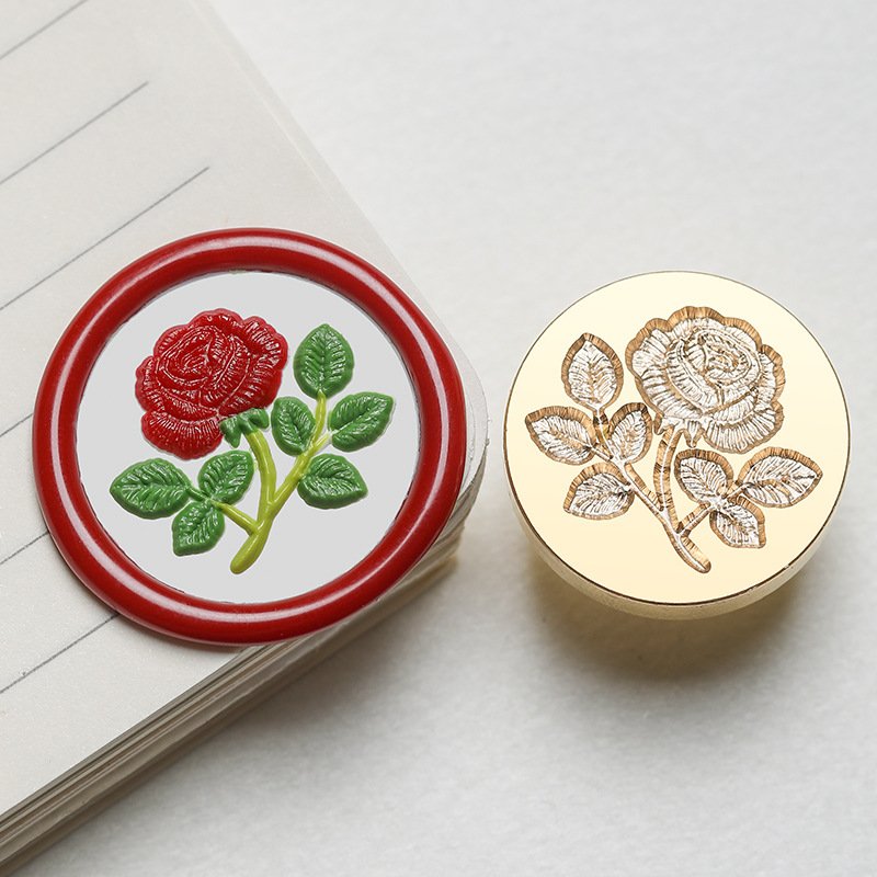 Wholesales Knitted Embroidery Series Daisy Rose Mini Bear Wax Seal Stamp Head