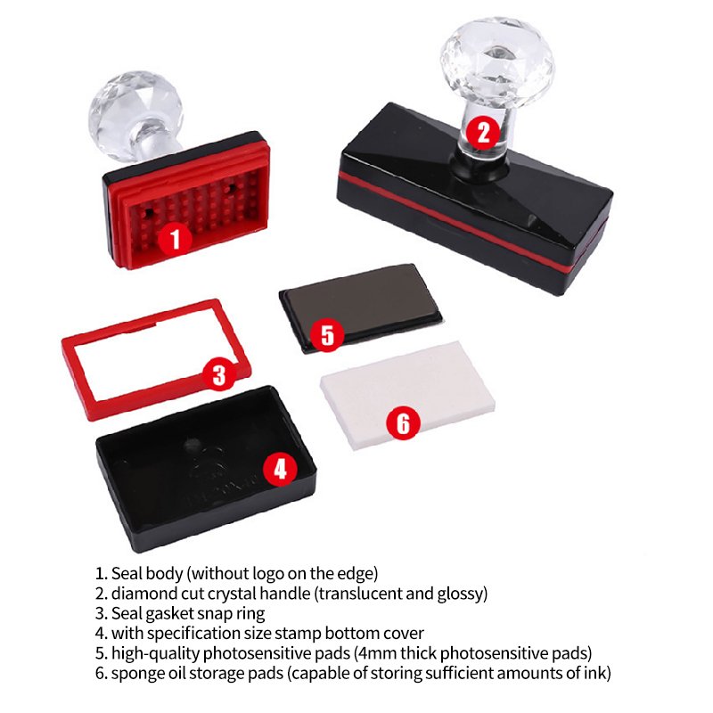 High Quality Double Foam Pad Flash Stamp With crystal handle