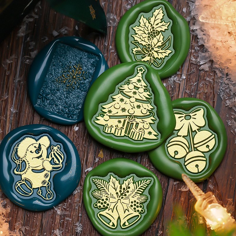 Wholesales Special-Shaped Christmas Series Deer Biscuits Ice Crystal Snowflakes Wax Seal Stamp Head