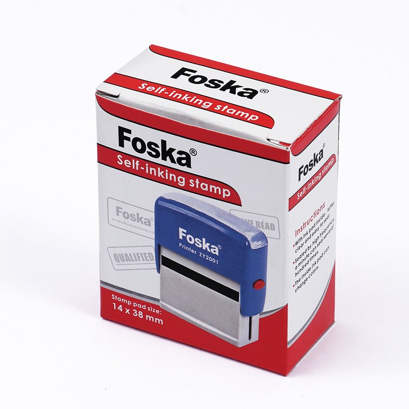 Foska Hot Sale Good Quality Different Sized Self-inking Rubber Rectangular Stamp For School & Office Personal Automatic Stamp
