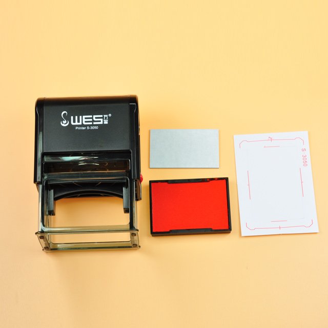 Hot sell self inking stamp 30*50mm rectangular sellos rubber stamp