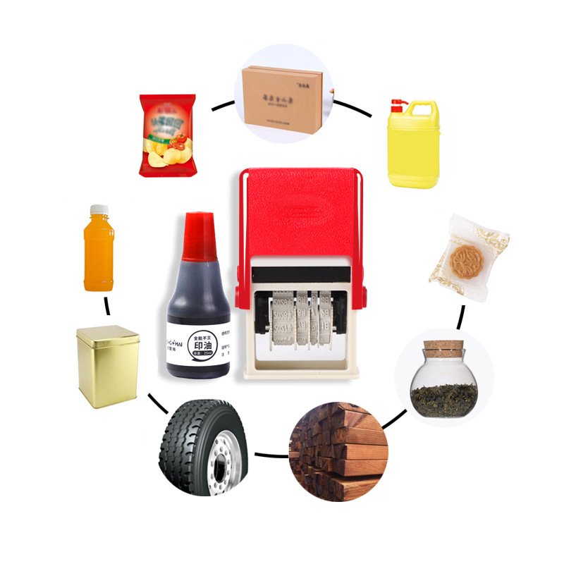 Self inking date stamp factory wholesale custom design adjustable rubber self-inking date stamp