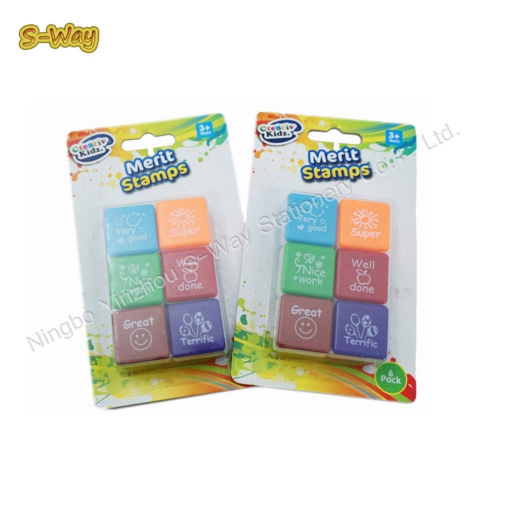 mini kids stamp sets plastic toy self-inking stamp