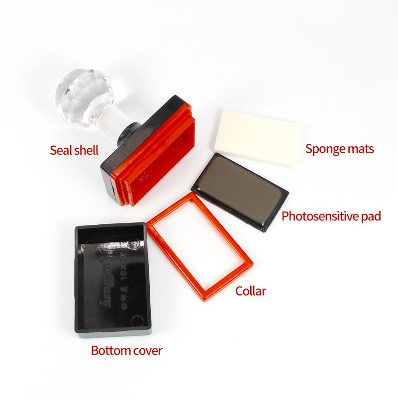 Small business photosensitive square custom personal stamps online rubber embosser stamp