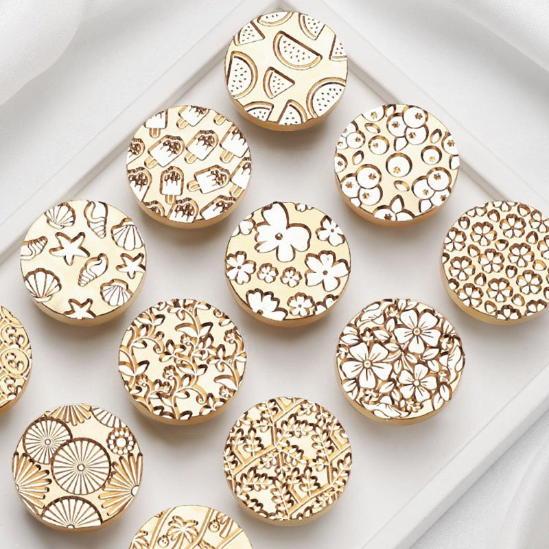 High Quality Colorful Series Leaf Lemon Fruit Flower Panda Wax Seal Stamp Head