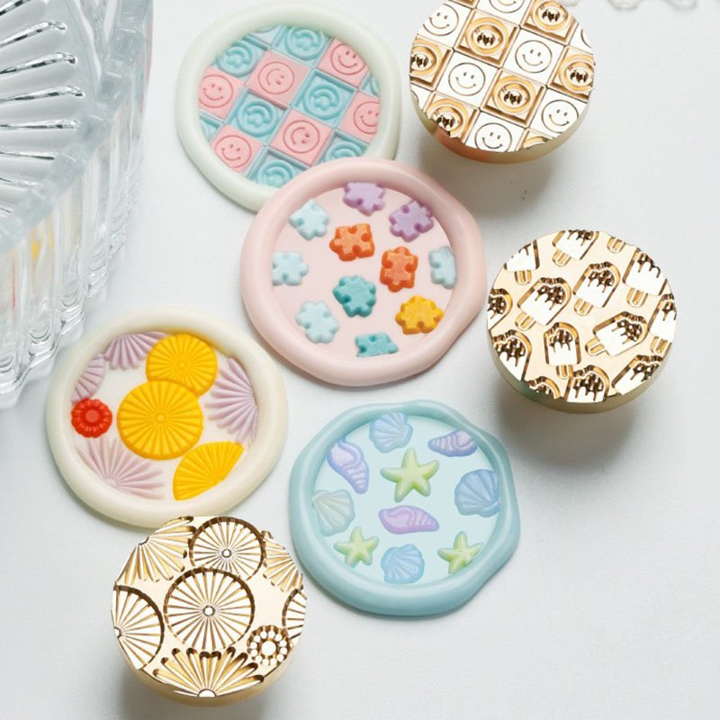High Quality Colorful Series Leaf Lemon Fruit Flower Panda Wax Seal Stamp Head