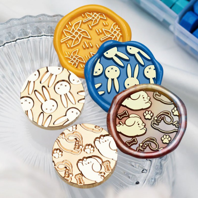 High Quality Colorful Series Leaf Lemon Fruit Flower Panda Wax Seal Stamp Head