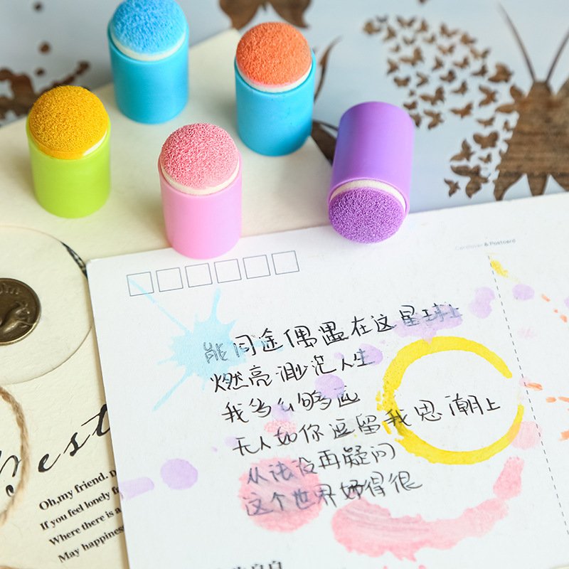 Craft Finger Sponge Daubers Drawing Project Finger Painting Sponge Set for Card Making