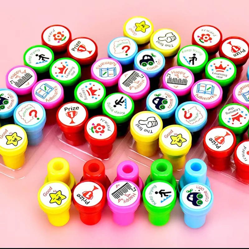 Children Cartoon Stamps Animals Plants Christmas Cartoon Characters Cute Style Stamp Toys For School Party Programs