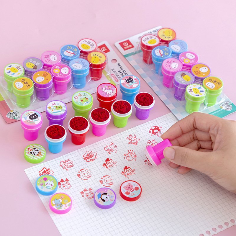 Children Cartoon Stamps Animals Plants Christmas Cartoon Characters Cute Style Stamp Toys For School Party Programs
