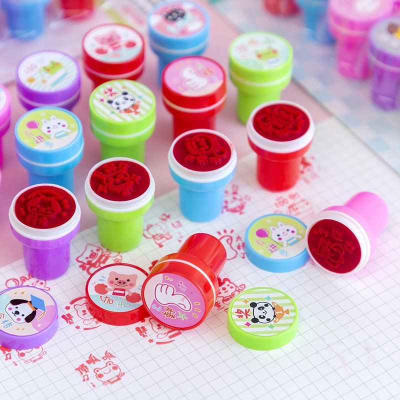 Children Cartoon Stamps Animals Plants Christmas Cartoon Characters Cute Style Stamp Toys For School Party Programs