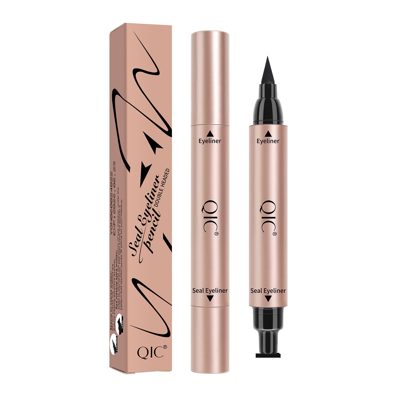 Pink Smudge Proof Colorful Liquid Eyeliner Pencil 2 In 1 Magic Makeup Waterproof Eyes Eyeliner With Stamp Private Label