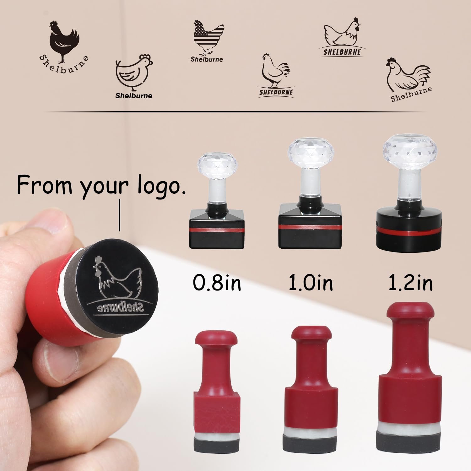 New mini egg stamp customized logo rubber stamp flash chicken egg stamp for farm with ink