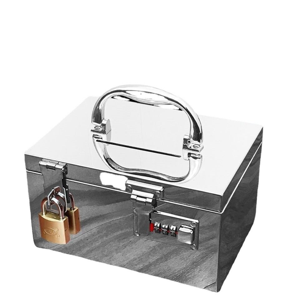 Wetrust code lock 18*12*12cm Mini Safe lock metal Stainless Steel Aluminum Money jewelry stamp storage Coin Case Box