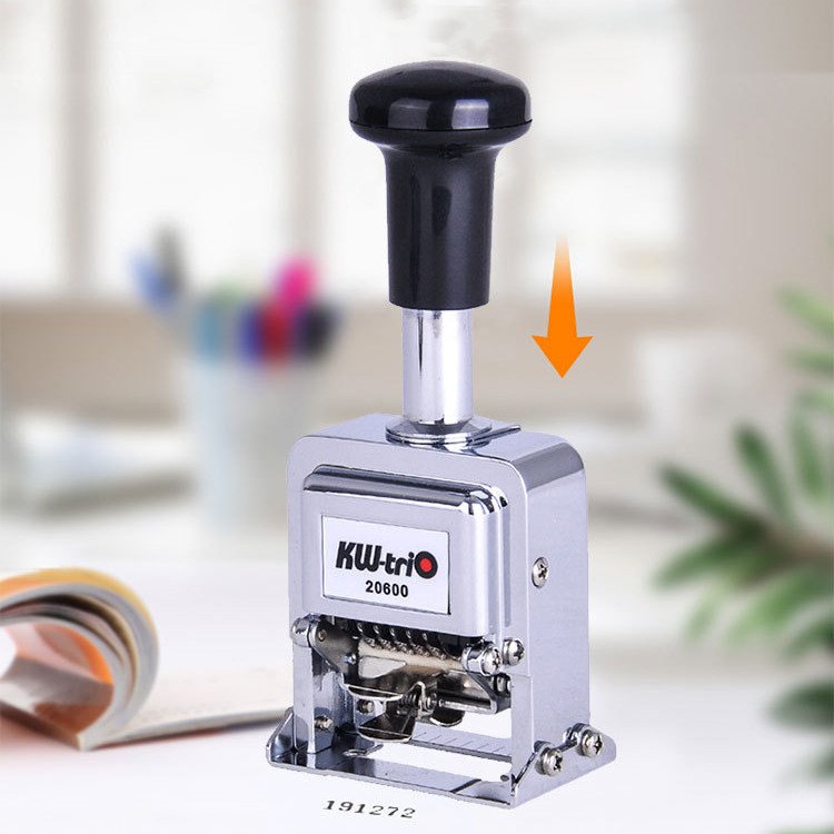 Office 8 Digital Clear Custom Expiry Date Stamp Self-inking Stamp Numbering Machine Metal Paging Paper Automatic Number Machine