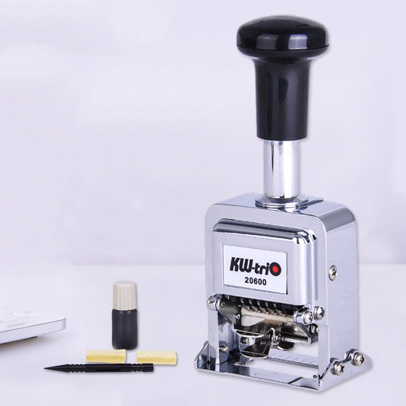 Office 8 Digital Clear Custom Expiry Date Stamp Self-inking Stamp Numbering Machine Metal Paging Paper Automatic Number Machine