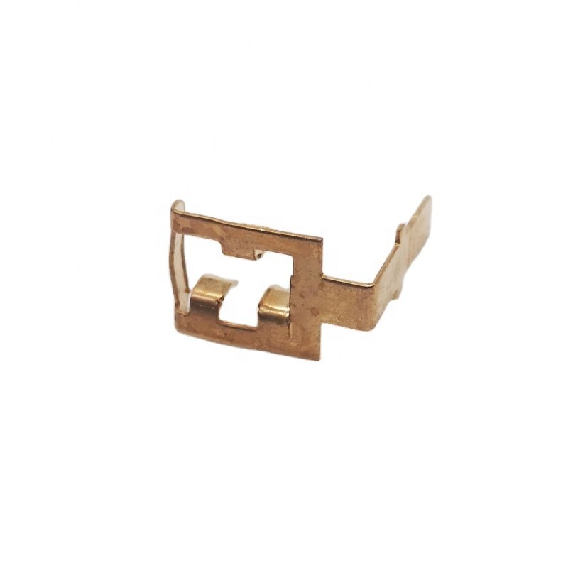 UK Electrical Metal Stamped Grounding Brass Stamping Socket Parts Nickle Plated Copper Material Power Strip Socket Fittings