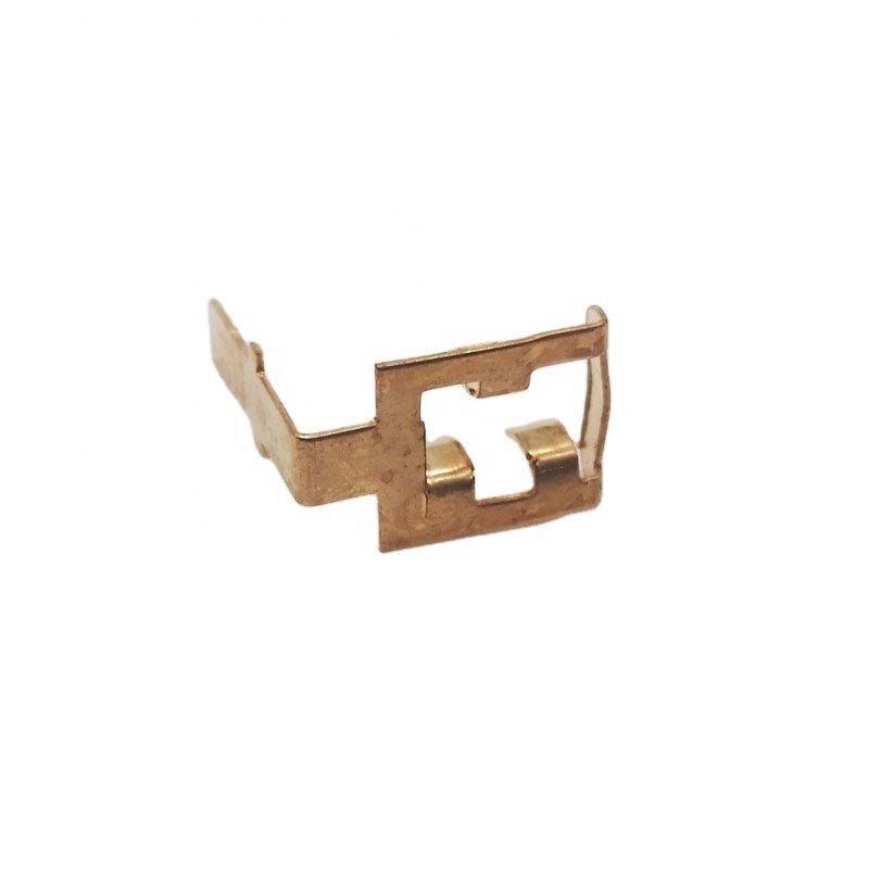 UK Electrical Metal Stamped Grounding Brass Stamping Socket Parts Nickle Plated Copper Material Power Strip Socket Fittings
