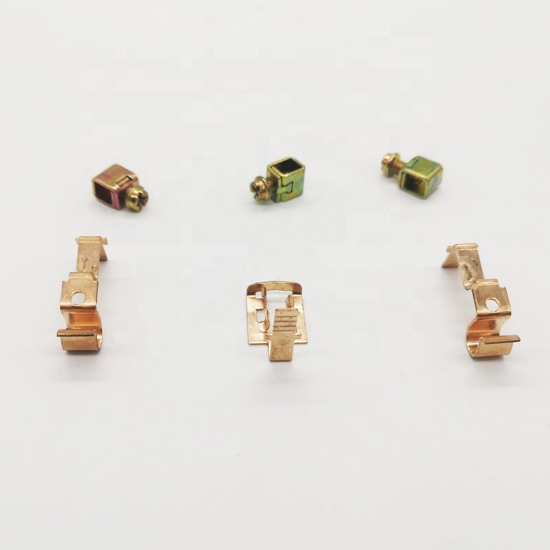 UK Electrical Metal Stamped Grounding Brass Stamping Socket Parts Nickle Plated Copper Material Power Strip Socket Fittings