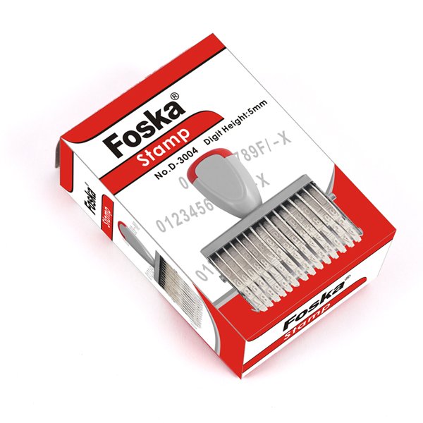 Foska Good Quality 14 Digits Office Roller Expiry Rubber Numbering Machine Self Inking Stamp Pastel Number Stamp for Paper