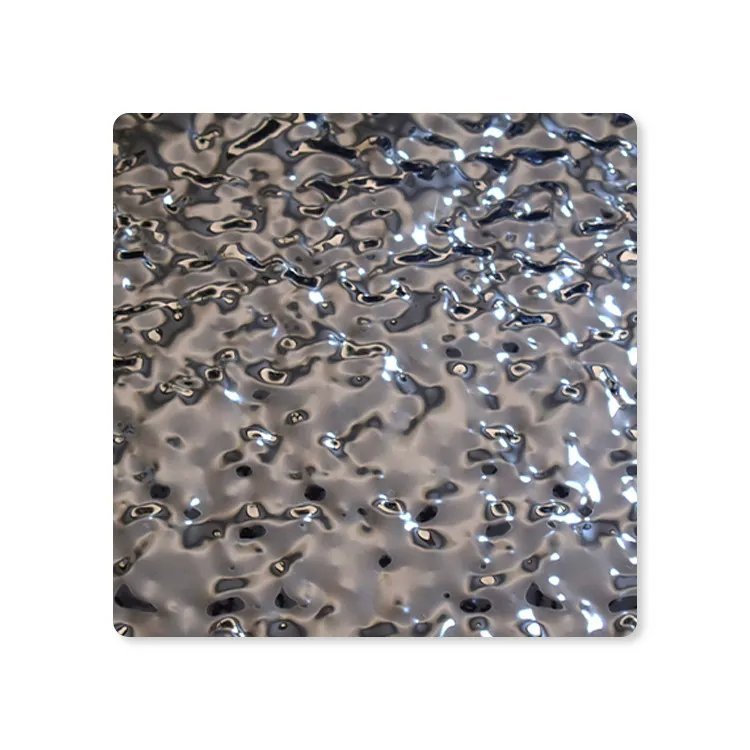 ss 0.8mm pvd color mirror water ripple stamped stainless steel color sheet for Hotel Decoration for sale