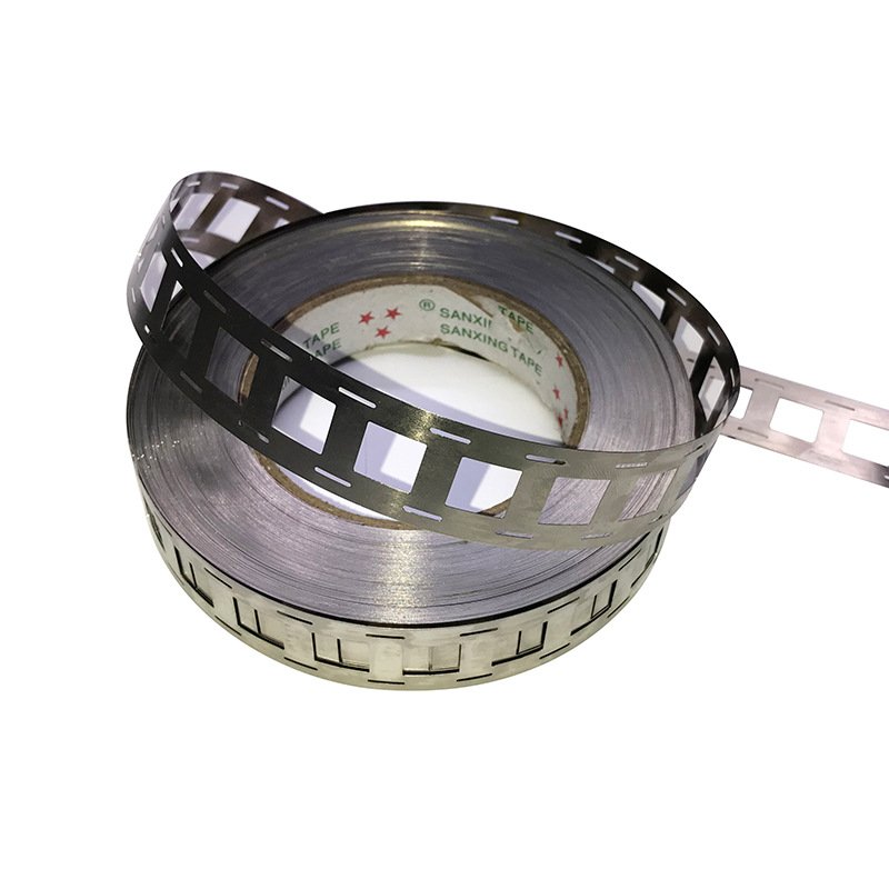 Customized Stamped Shaped Battery Connection Nickel Sheet Nickel Strip With 18650/21700 Battery