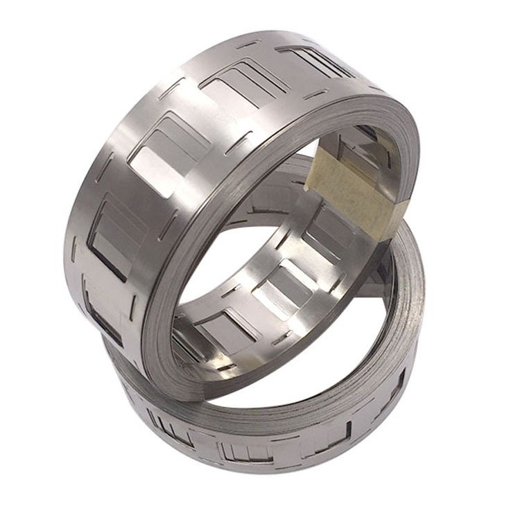 Customized Stamped Shaped Battery Connection Nickel Sheet Nickel Strip With 18650/21700 Battery
