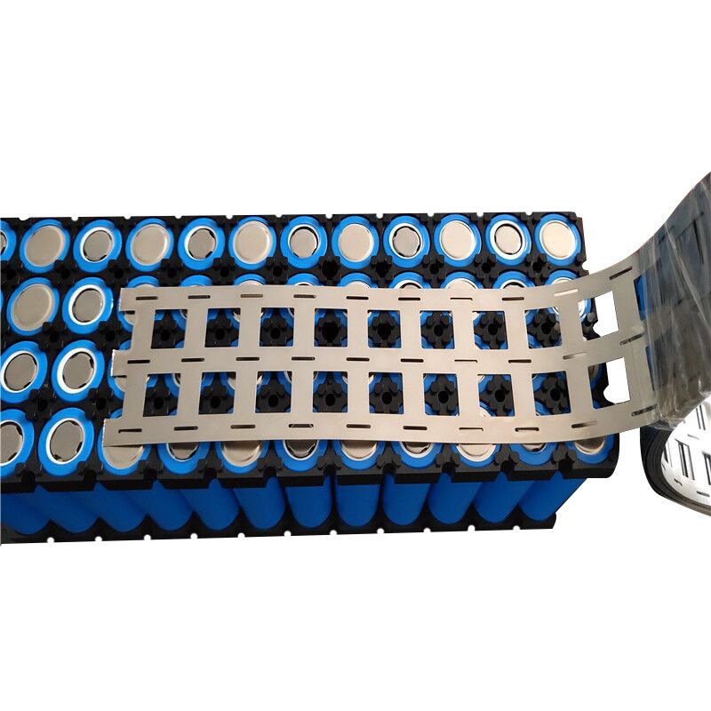 Customized Stamped Shaped Battery Connection Nickel Sheet Nickel Strip With 18650/21700 Battery