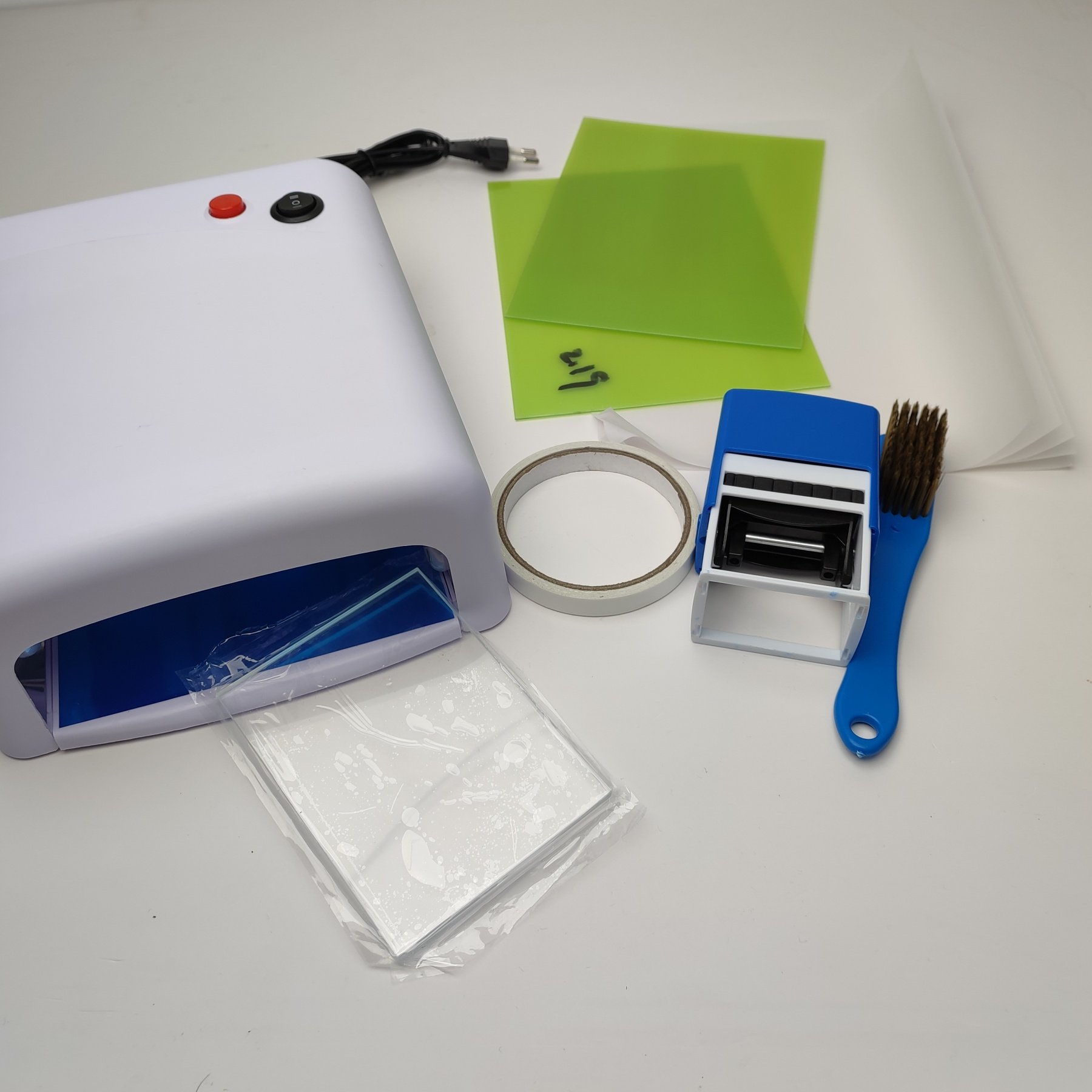 Self-Inking Rubber Stamp Machine Custom Logo Name Signature Helper Marker Machine UV Polymer Machine