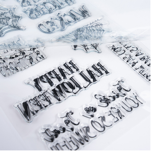 Low MOQ custom logo clear stamps Transparent Silicone Stamp for Card Making Decoration and DIY Scrapbooking