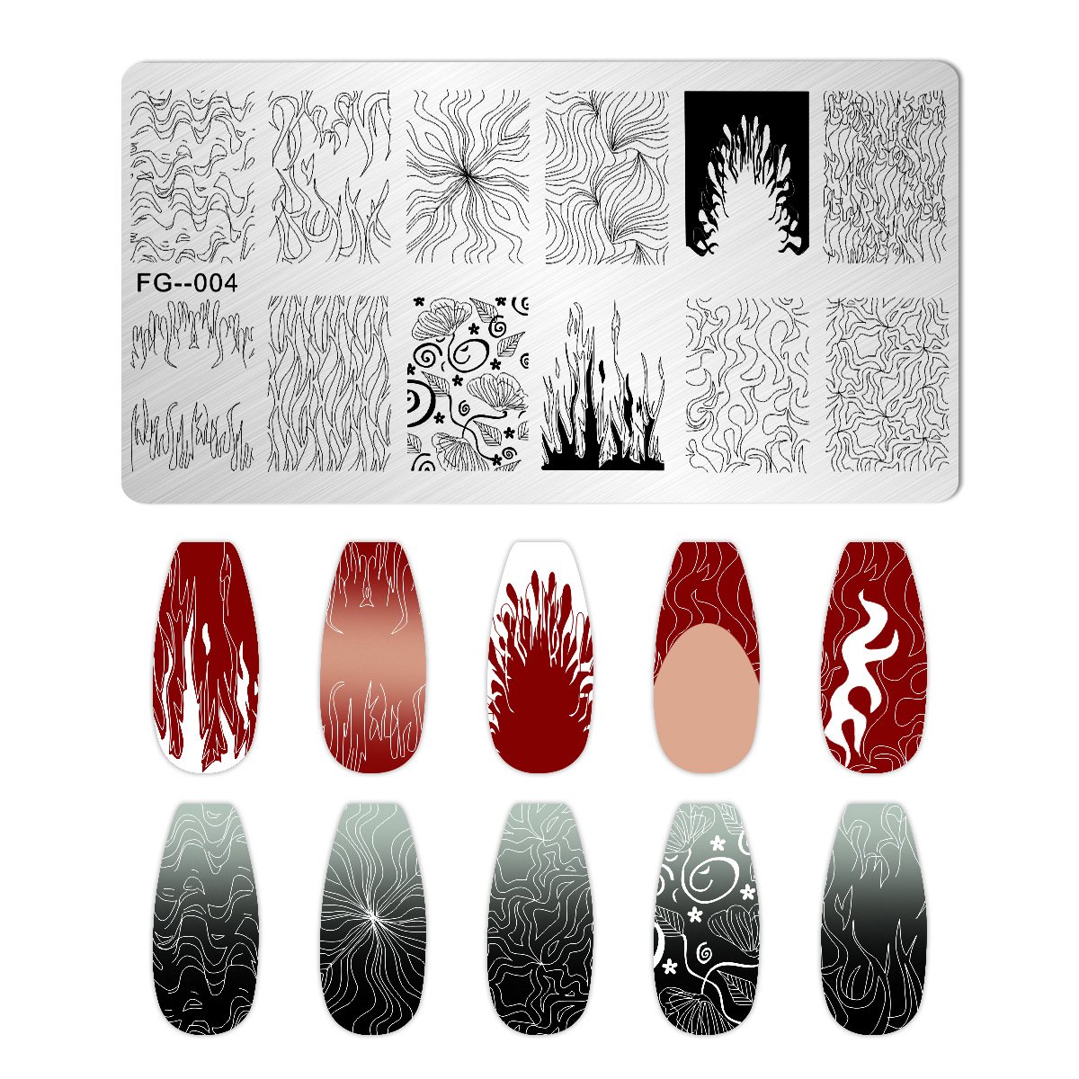 Manufacturer Nail tools Custom Design Nail Art 3d Hot Stamping Template Set Nail Hot Stamping Board Tool