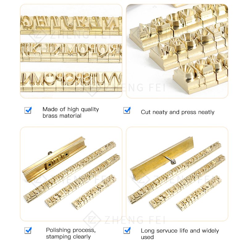 Custom Font Logo Leather Embossed Letter Stamps Hot Foil Metal Stamped Letters