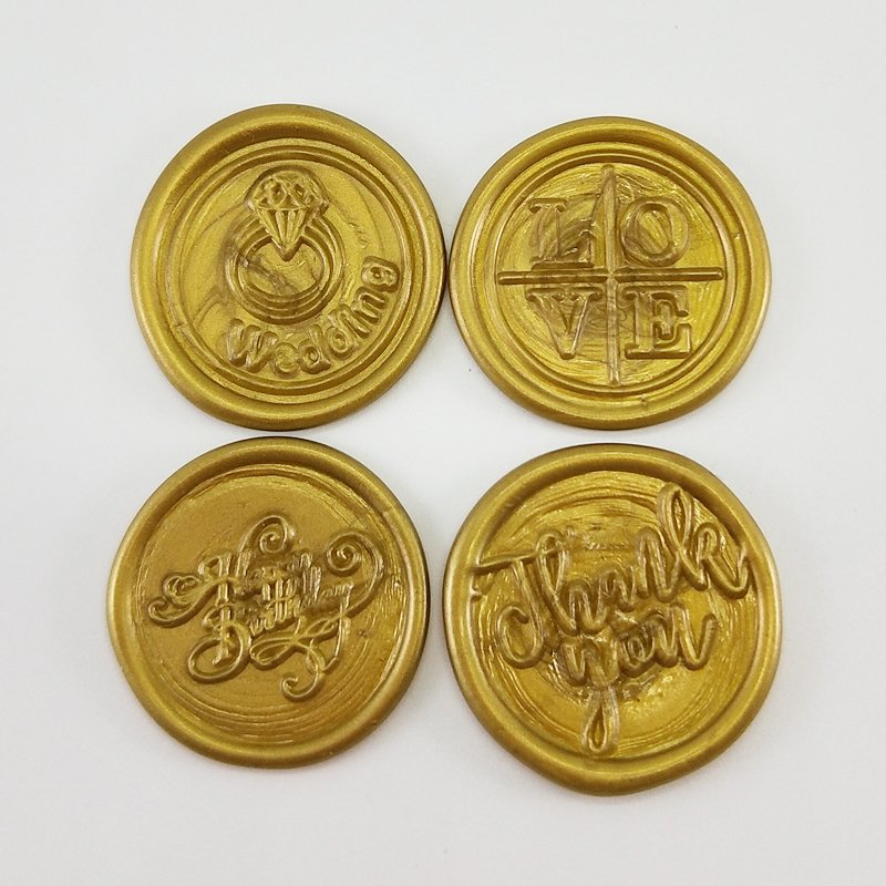 Customized Logo Artwork Peel and Stick Faux Wax Seal Sticker Luxury Resin Paraffin Wax Stamp for Wedding and Office Use DIY 30mm