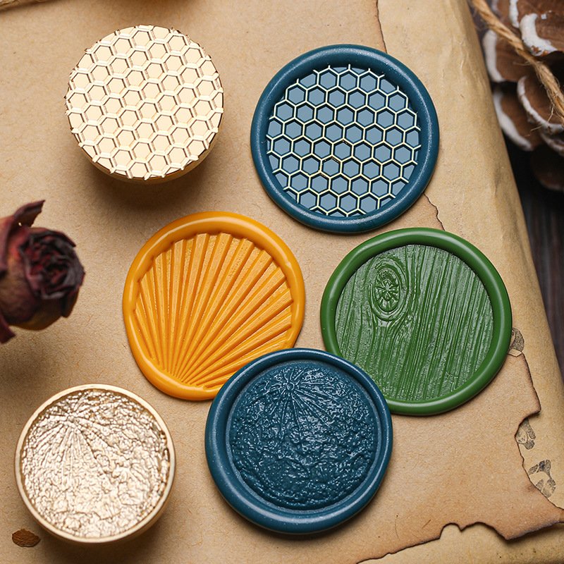 New Product Texture Series Bee Letter Skull Retro Wood Texture Wax Seal Stamp Head