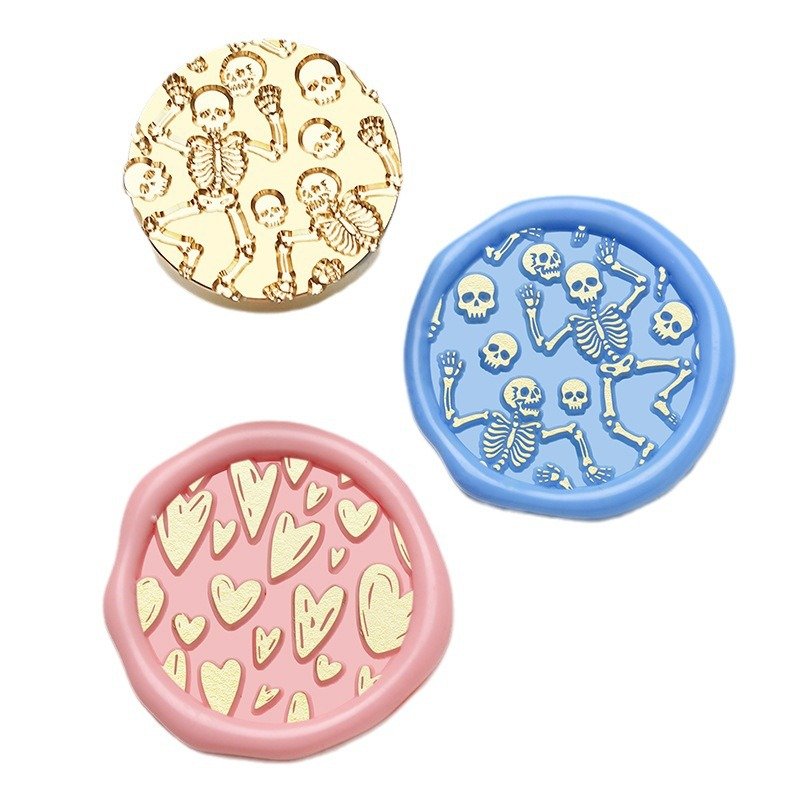 New Product Texture Series Bee Letter Skull Retro Wood Texture Wax Seal Stamp Head