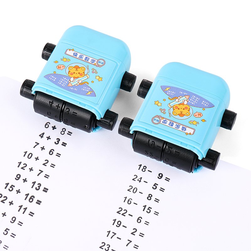 Student Add Minus Math Practice Seal Roller Heat Sealing for Arithmetic Training Math Stamp