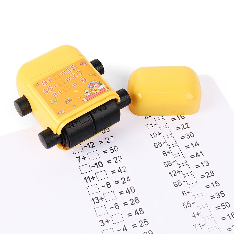 Student Add Minus Math Practice Seal Roller Heat Sealing for Arithmetic Training Math Stamp