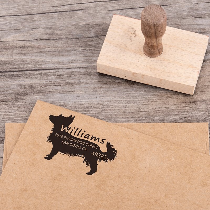 With Handle Personalized Wood Dog Handmade Self-inking Stamp Wooden Material Natural