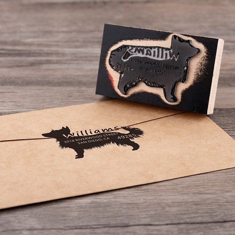 With Handle Personalized Wood Dog Handmade Self-inking Stamp Wooden Material Natural