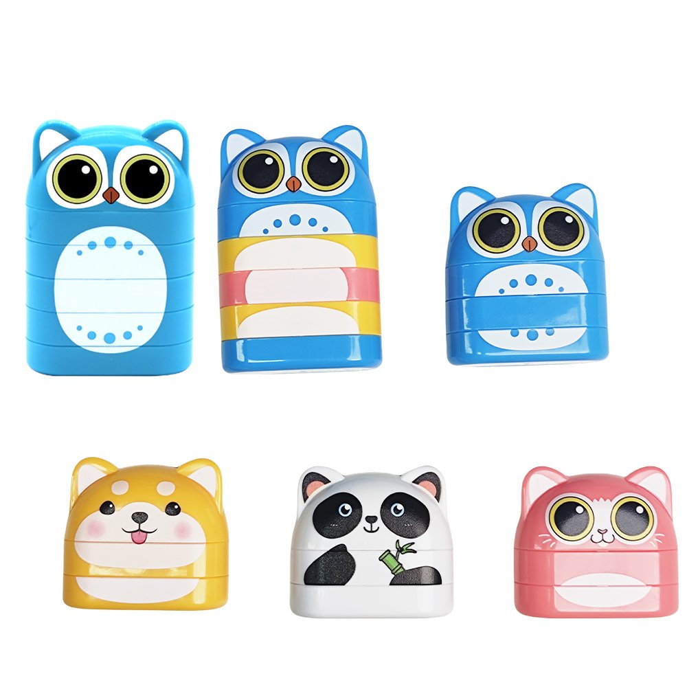 New Cute 2 in 1 5 in 1 Double-sided Stamp Name Stamp For Kindergarten Clothing Stamp