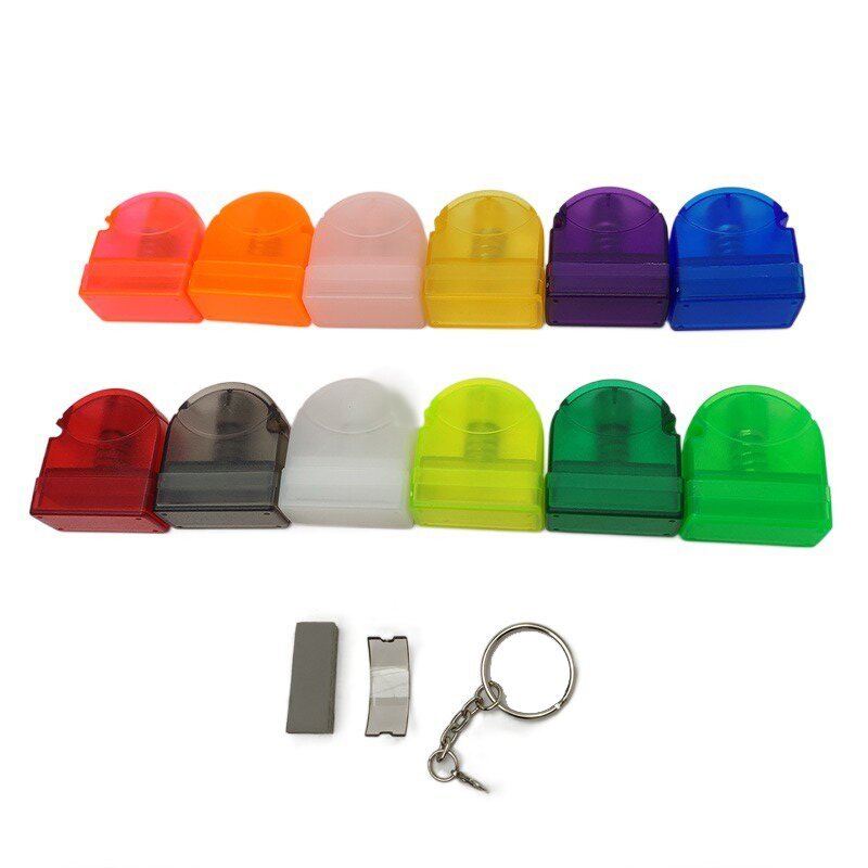 Wholesale KT1028 Preinked Keychain Stamps Sello Fabric Self Inking Name Custom Teacher Stamps Flash Stamp Case