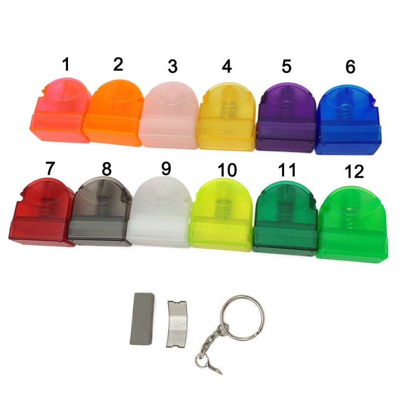 Wholesale KT1028 Preinked Keychain Stamps Sello Fabric Self Inking Name Custom Teacher Stamps Flash Stamp Case