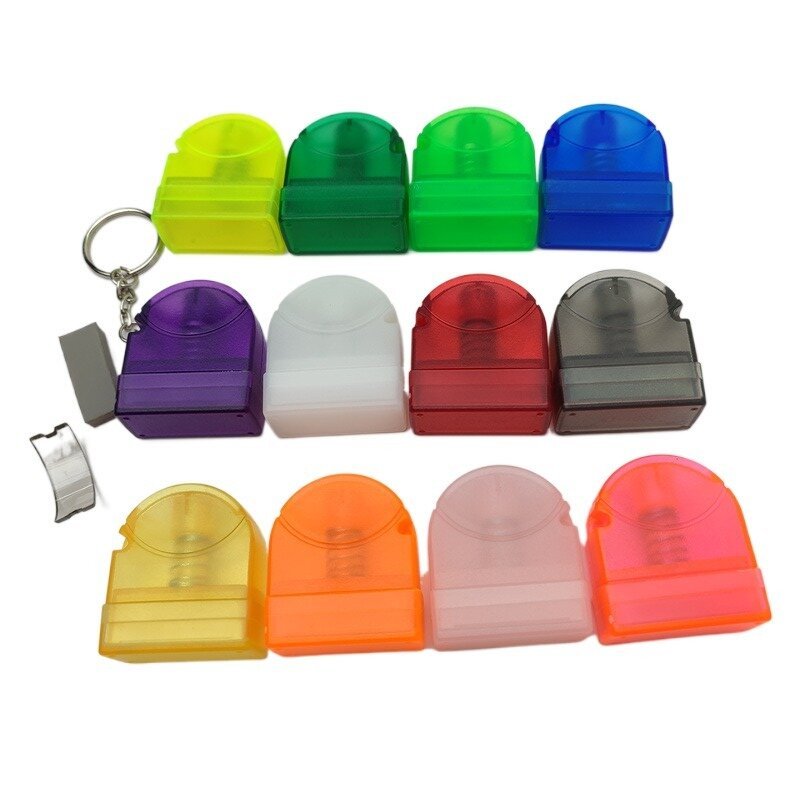Wholesale KT1028 Preinked Keychain Stamps Sello Fabric Self Inking Name Custom Teacher Stamps Flash Stamp Case