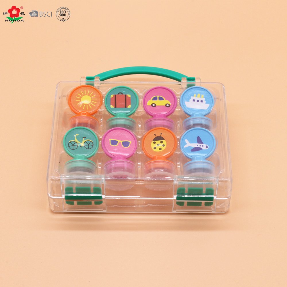 best selling daily life pattern kids diy stamp suitcase toy for kids