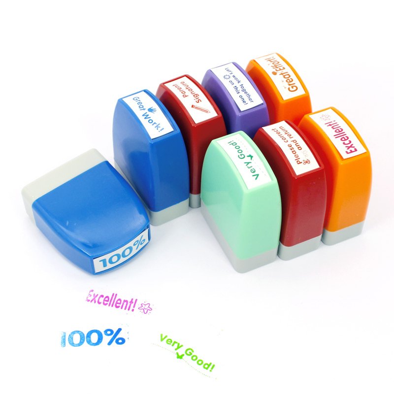 Teacher stamp set custom rubber stamps for teachers flash stamp case