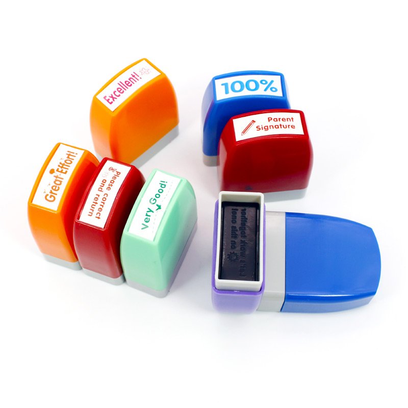 Teacher stamp set custom rubber stamps for teachers flash stamp case