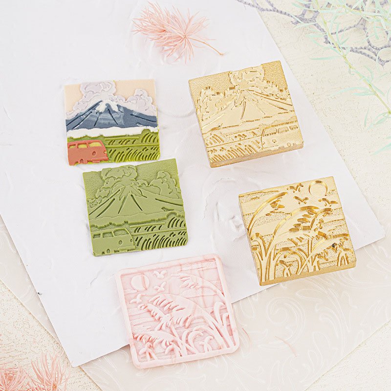 High Quality Wilderness Series White Walls And Black Tiles Sunset Glow Wax Seal Stamp Head