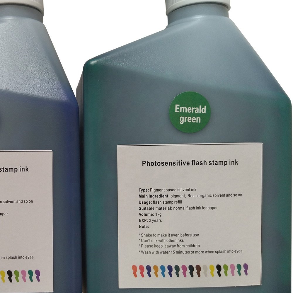 Normal paper photosensitive flash stamp ink refill for stamp making multi colors 10ml 1kg