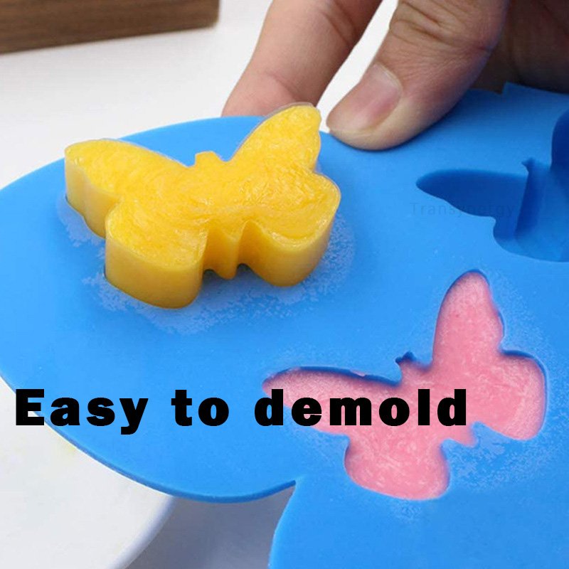 Silicone Factory Customized Soft Easy to Release Silicone Ice Cube Tray In Butterfly Shape DIY Scented Candle Baby Food Model